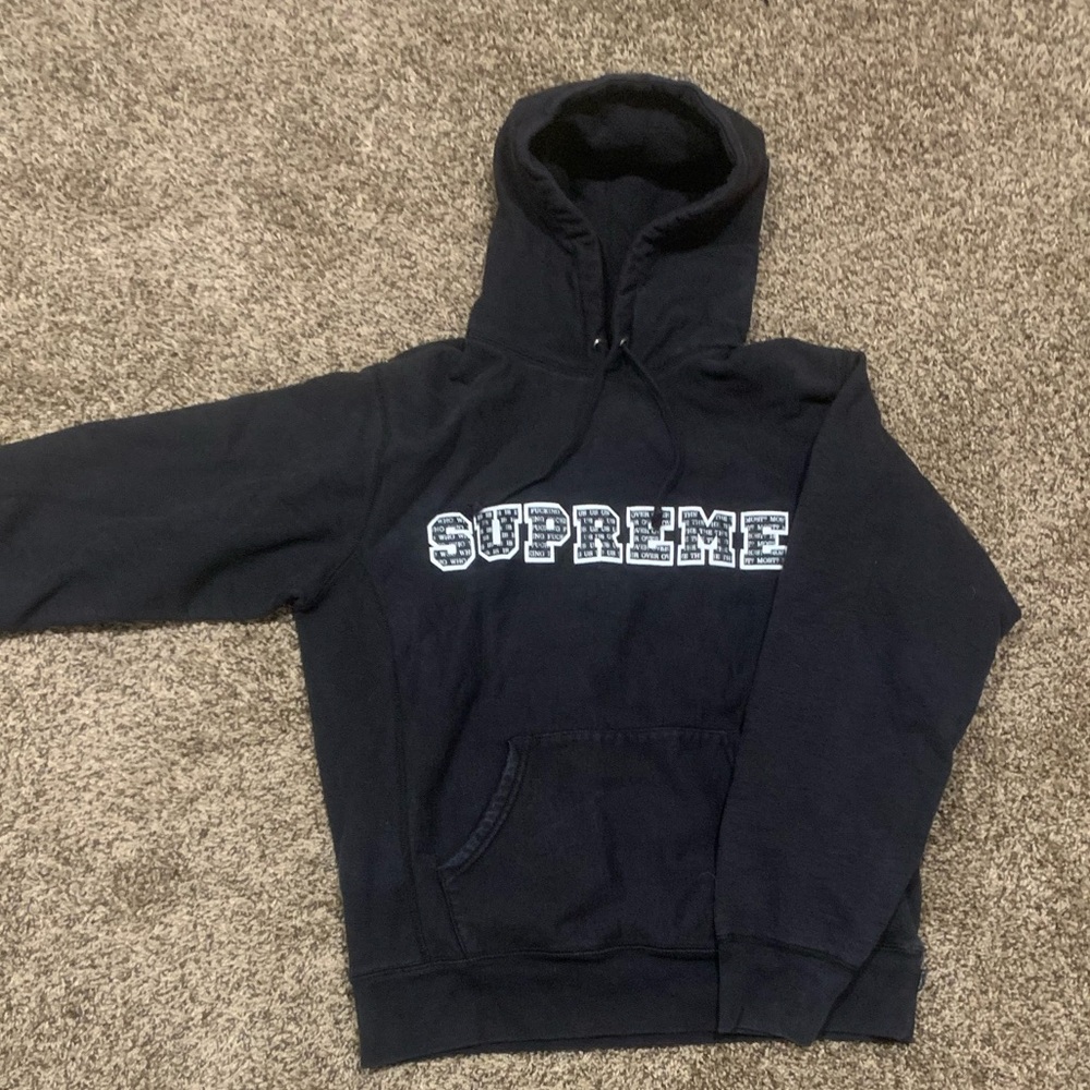 Supreme Original Heavyweight Hoodie black and white